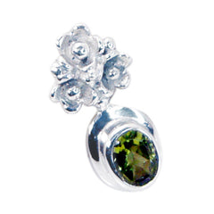 Amelia Pendant Jewelry Silver Floral Green Gemstone