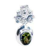 Amelia Pendant Jewelry Silver Floral Green Gemstone Peridot Green Green