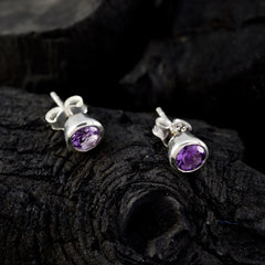 Hua Amethyst Color Stud Earrings for Everyday Glam