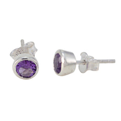 Hua Amethyst Color Stud Earrings for Everyday Glam