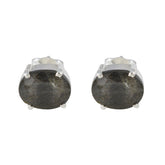 Ana Grey Stud Earrings for Everyday Elegance Labradorite Gray Stud