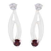 Ana Red Dangle Earrings for Everyday Glamour Garnet Red Dangle