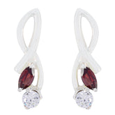 Ana Red Stud Earrings for Everyday Glamour Garnet Red Stud