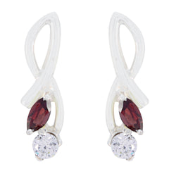 Ana Red Stud Earrings for Everyday Glamour Garnet Red Stud