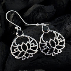 Andrea Brown Dangle Earrings with Lotus Design