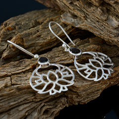 Andrea Brown Dangle Earrings with Lotus Design