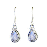 Andrea White Dangle Earrings for Chic Everyday Style Rainbow Moonstone White Dangle
