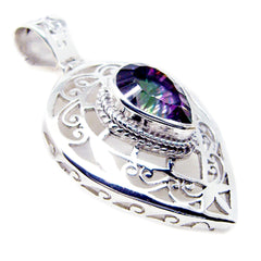 Antonia Gemstone Pendant - Elegant Silver Design Mystic Quartz multicolor Multicolor