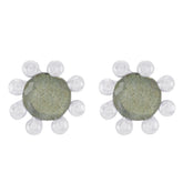 Antonia Grey Stud Earrings for Everyday Glam Labradorite Gray Stud