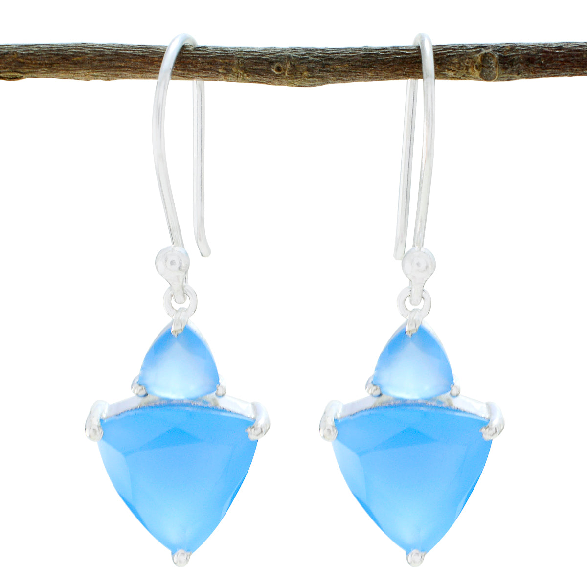 Chen Aqua Dangle Earrings for Everyday Glam Aqua Chalcedony Green Dangle