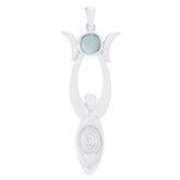 Chloe Aqua Gemstone Pendant for Chic Elegance Aqua Chalcedony Aqua Aqua