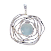 Paula Aqua Rope Wire Pendant - Stylish Gemstone Jewelry Aqua Chalcedony Aqua Aqua