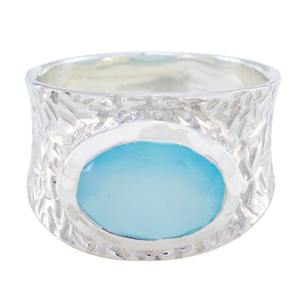 Layla Aqua Solitaire Ring in Stunning Silver Design Aqua Chalcedony Green