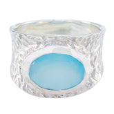 Layla Aqua Solitaire Ring in Stunning Silver Design Aqua Chalcedony Green