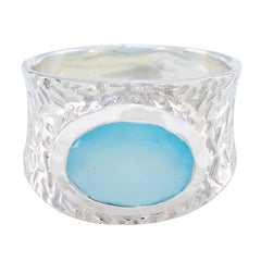 Layla Aqua Solitaire Ring in Stunning Silver Design Aqua Chalcedony Green