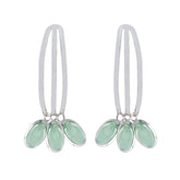Natalia Aqua Statement Stud Earrings for Stylish Glow Aqua Chalcedony Green Stud