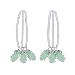 Natalia Aqua Statement Stud Earrings for Stylish Glow Aqua Chalcedony Green Stud