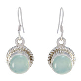 Aria Blue Featherlight Earrings for Everyday Glam Chalcedony Blue Dangle