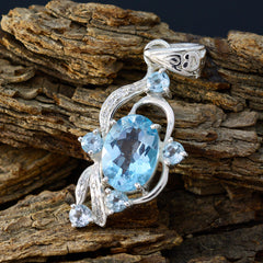Aria Blue Pendant Jewelry - Elegant Silver Design