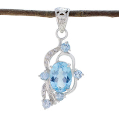 Aria Blue Pendant Jewelry - Elegant Silver Design