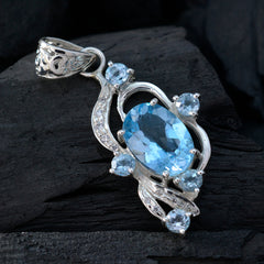 Aria Blue Pendant Jewelry - Elegant Silver Design