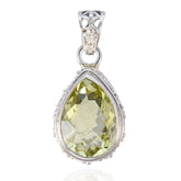 Aria Gemstone Necklace - Elegant Pendant Jewelry Lemon Quartz Yellow Yellow