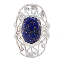 Zoe Art Deco Blue Solitaire Ring with Elegant Design