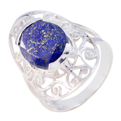 Zoe Art Deco Blue Solitaire Ring with Elegant Design