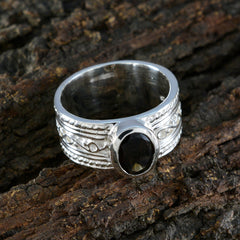 Lucia Art Deco Brown Solitaire Ring - Stylish Statement Piece