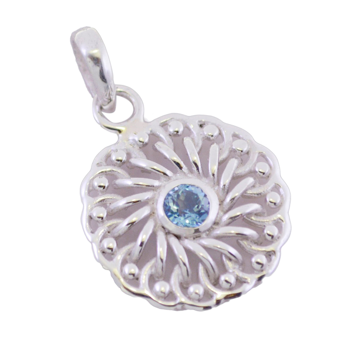 Grace Blue Art-Deco Featherlight Pendant Blue Topaz Blue Blue