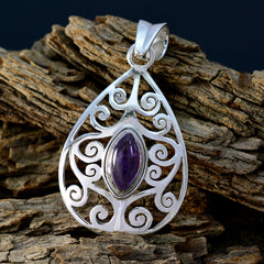 Ivy Art-Deco Featherlight Pendant with Amethyst Gemstone