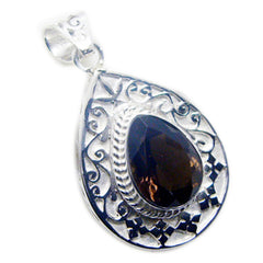 Constanza Art Deco Pendant with Smoky Gemstone Smoky Quartz Brown Brown