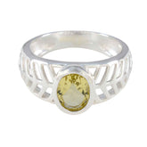 Savannah Art Deco Yellow Solitaire Ring Lemon Quartz Yellow