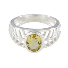 Savannah Art Deco Yellow Solitaire Ring Lemon Quartz Yellow