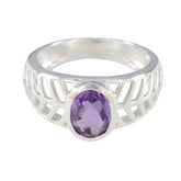 Sarah Art Deco Purple Solitaire Ring Amethyst Purple