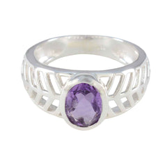 Sarah Art Deco Purple Solitaire Ring Amethyst Purple