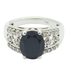 Mathilde Artisan Black Halo Ring with Silver Accents