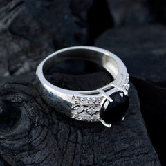Mathilde Artisan Black Halo Ring with Silver Accents