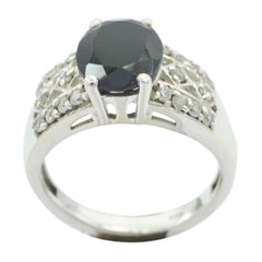 Mathilde Artisan Black Halo Ring with Silver Accents