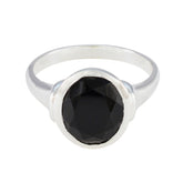 Isadora Artisan Black Solitaire Ring Black Onyx Black