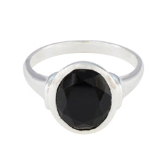 Isadora Artisan Black Solitaire Ring Black Onyx Black