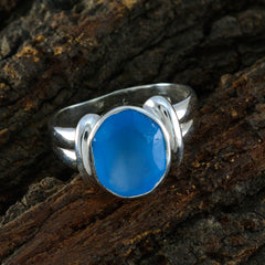Milagros Artisan Blue Solitaire Ring for Everyday Style
