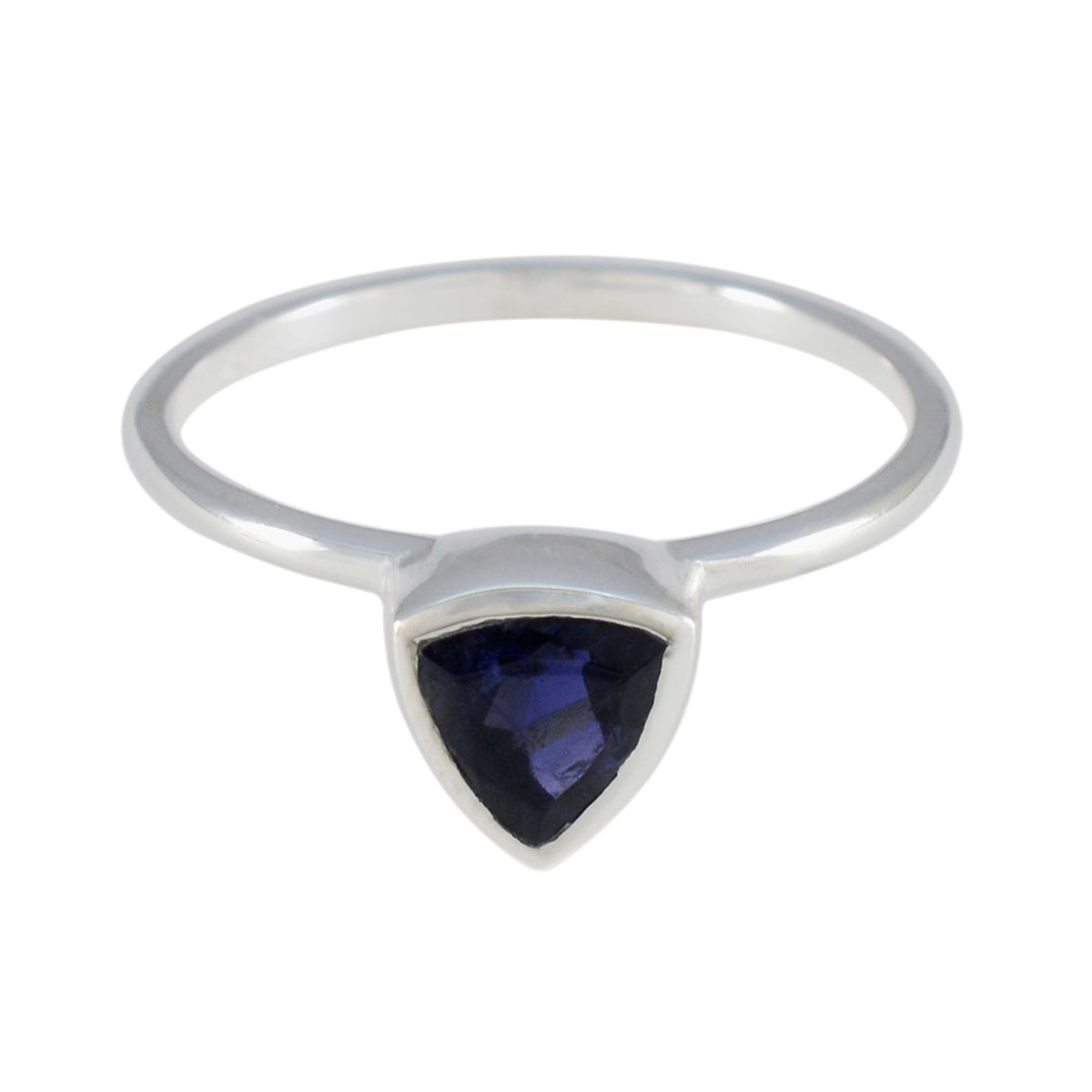 Zoe Artisanal Blue Solitaire Ring for Everyday Glam Iolite Blue