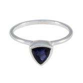 Zoe Artisanal Blue Solitaire Ring for Everyday Glam Iolite Blue