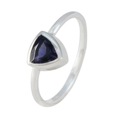 Zoe Artisanal Blue Solitaire Ring for Everyday Glam