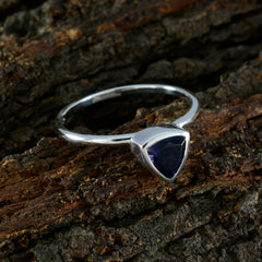 Zoe Artisanal Blue Solitaire Ring for Everyday Glam