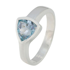 Rebeca Artisan Blue Solitaire Ring in Sterling Silver