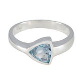 Rebeca Artisan Blue Solitaire Ring in Sterling Silver Blue Topaz Blue