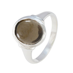 Ines Artisan Brown Solitaire Ring in Sterling Silver