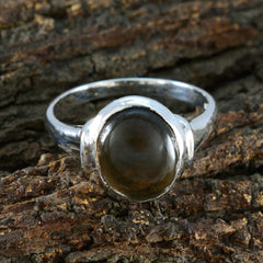 Ines Artisan Brown Solitaire Ring in Sterling Silver